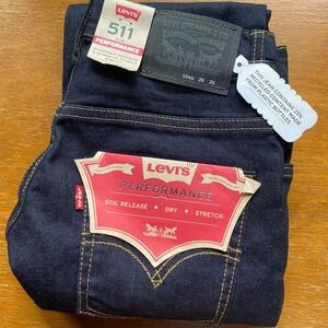 NWT KIDS Levi's 511 Performance Stretch Jeans Size 12 Reg 26x26 Dark Wash Denim